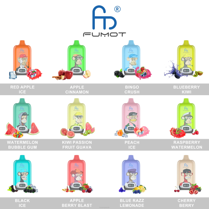 Fumot Digital Box 12000 vapeador desechable de 20 ml - (1 pieza) 408J133 | Fumot Vape Precio kiwi maracuyá guayaba