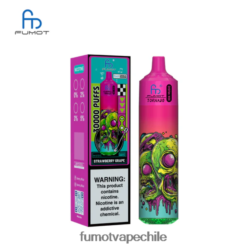 Fumot Flavors 2T6JLF27 uva fresa Fumot Tornado música de 30k